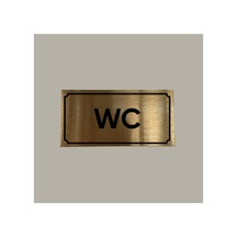 Gold Aluminyum Kapı İsimliği Wc Yazılı Arkası Yapışkanlı 10x20 Cm