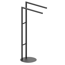 Ayaklı Havluluk, İkili, 39 X 80h X 25 Cm - Mat Siyah