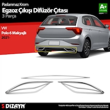 S-dizayn Vw Polo 6 Hb Makyajlı Krom Egzoz Çıkışı Difüzör 2021 Üze