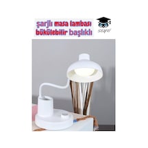 Tr Şarjlı Masa Lambası, Bükülebilir Başlıklı, Beyaz Genel
