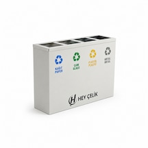 4 Lü Sıfır Atık Kutusu Geri Dönüşüm Ünitesi Gd-124 Metal Atık Ayrıştırma Sistemi