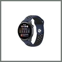 Bezos Watch 20mm Uyumlu Spor Delikli Kordon - Lacivert-siyah Mmbz