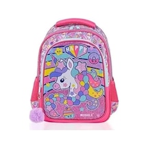 Muggle Okul Çantası Happy Unicorn Pembe Mu-6443 Çok Renkli