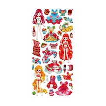 Sticker Kabartmalı Stiker Defter, Planlayıcı Etiket Sk104 9x18 Cm- Kız Giydirme