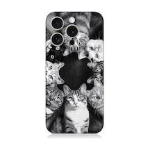 Apple Uyumlu iPhone 15 Pro Kedi Ve Uzay Desenli Silikon Kılıf Silikon