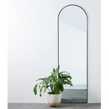 Dekoratif Ayna Mdf Oval Boy Ayna Duvar Aynası 165 X 45 Cm Siyah