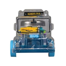 Ctoy Işıklı Sesli Şeffaf Minibüs Mavi