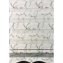 Lavanta Desenli Zebra Stor Perde Beyaz - 107260945 Beyaz