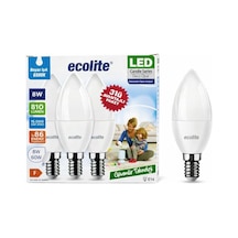 Ecolite 8 W Led Mum Ampul E14 Duy, 3'lü Paket, 810 Lümen, 6500k Beyaz Işık, 60w Eşdeğer, Opal Dekoratif Ampul, Diğer