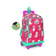 Coral High Lama Baskılı Çekçek Okul Çantası - Işıklı Tekerlekler