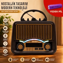 Gold Silver Gs-1360 Nostaljik Tasarım Bluetooth Radyo Yedek Pili
