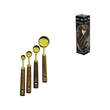Bezos Altın Renk Metal 4'lü Ölçü Kaşık Seti 15ml, 5ml, 2.5ml, 1.25ml Bezos1