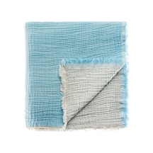 Müslin Pike Tek Kişilik, 100% Pamuk 4 Katlı Kaliteli Müslin Yatak Örtüsü, Dekoratif Şık Yumuşak Hafif Yazlık Pike Açık Mavi, Tek Kişilik 160x220 Cm Açık Indigo