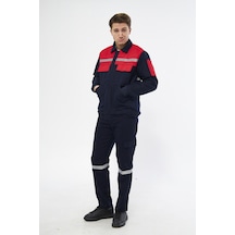 Mervem İş Takımı 7/7 Gabardin Kapitoneli Reflektörlü Lacivert