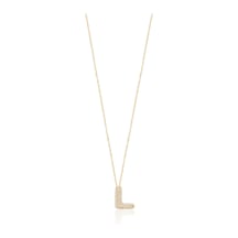 Zirkon Taşlı Altın Kaplamalı L Harfi Gümüş Kolye Gold - Rose Gold - Gümüş