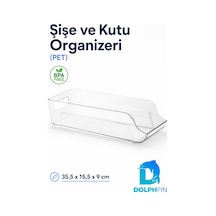 Şeffaf Pet Şişe Ve Kutu Organizeri Buzdolabı Düzenleyici 35,5x15,5x9 Cm