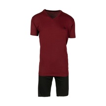 Bsm Erkek Modal Pamuk Kısa Kollu V Yaka Serinleten Yazlık Pijama Takımı