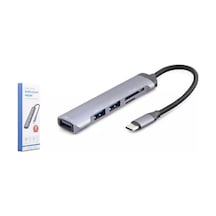 Hadron Hdx7039 Usb Hub Combo 5ın1 Usb Type-c Sd + Tf Card Gri