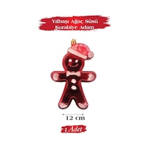 Yılbaşı Ağaç Süsü Kurabiye Adam 12 Cm 3 Parça