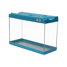 Kanki Pet KP3018 Renkli Kapak Mini Akvaryum Turkuaz 30 CM