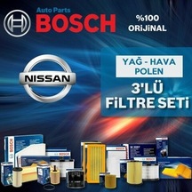 Bosch Nissan Micra 1.2 1.4 K12 Filtre Bakım Seti 2003-2010 3np