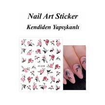 Nail Art Sticker Kendinden Yapışkanlı, Tırnak Süsleme, Tırnak Dövmesi Stikır 2238 Çok Renkli-2238