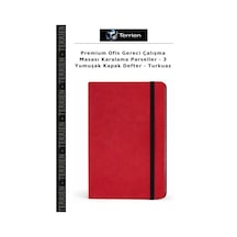 Premium Ofis Gereci Çalışma Masası Karalama Parseller - 3 Yumuşak Kapak Defter - Turkuaz Çok Renkli