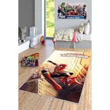 West Home Makinede Yıkanabilir Kaymaz Taban Leke Tutmaz Süper Kahraman Desenli Çocuk Halısı Wh 521 Yellow Sarı