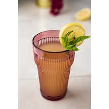 Akrilik Mürdüm 6'lı Uzun Bardak &  Su Meşrubat Bardağı 400 ml ( Cam Değildir )