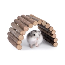 Doğal Ahşap Çubuklu Köprü - Hamster Fare Sıçan Kemirgenler Oyuncağı