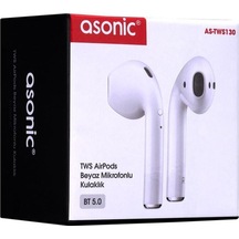 As-tws130 Beyaz Mobil Telefon Uyumlu Bluetooth Tws Apple AirPods Mikrofonlu Kulaklık