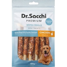 Dr.sacchi Premium Tavuk Sargılı Beyaz Sığır Derisi Burgu Çubuk Tahılsız Köpek Ödülü 5 10lu 100 Gr 109-30007.01