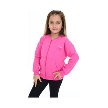 Toontoy Kız Çocuk Baskılı Hırka Fuşya