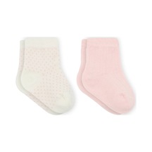 Bistyle Puan Derby Penye Soket Çorap 2'li Bs10103 Pembe Ekru Pembe Ekru