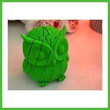 Vaveni 3d Baskı Hareketli Baykuş Figürü - Eklemli Flexi Oyuncak - Yeşil Arz