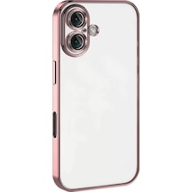 Apple Uyumlu iPhone 16 Kılıf Razer Lensli Silikon - Pembe -