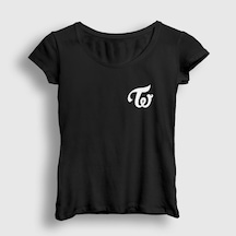 Noıssey Kadın Siyah Logo K-pop Twice T-shirt 280573tt