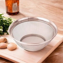 Paslanmaz Çelik Kulpsuz Süzgeç 26 Cm Paslanmaz Pirinç Süzgeci, Paslanmaz Çelik Mutfak Süzgeci Royaleks-suz26