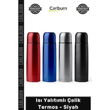 Termos Paslanmaz Isı Yalıtımlı Sızdırmaz Dayanıklı Şık Modern Taşınabilir Çelik Termos Siyah