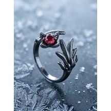 Dükkan Design Magic Of Flower Ayarlanabilir Yüzük Siyah - Gümüş