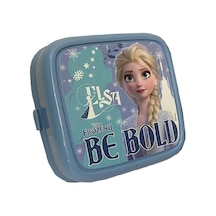 Frozen Beslenme Kutusu Mavi 4 Bölmeli Kız Figürlü 1 Adet Elsa Yemek Saklama Kabı Mavi Beslenme Çantası Çok Renkli
