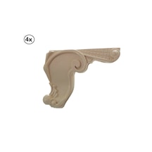 Lükens Oymalı Mobilya Ayağı Krem Rengi 12 Cm X 4 Adet Krem