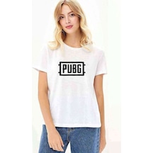 Pubg Logo Baskılı Beyaz Kadın Tshirt (534651518)