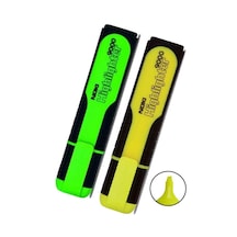 Fosforlu İşaret Kalem Sarı Yeşil 1 Adet Noki Hıghlıghter 2 Renk Fosforlu İşaretleme Kalemi Neon Renkler
