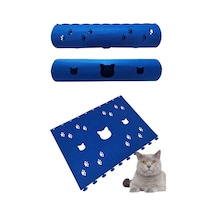 Kedi Oyuncağı Tüneli 1. Kalite 3mm Keçeden Geçmeli Kedi Ve Pati Figürlü 9 Renk A9