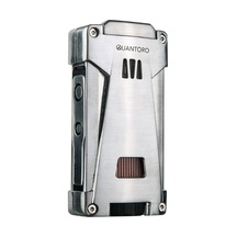 Quantoro 3 Torch Pürmüz Gümüş Metal Puro Çakmağı - Trz1047