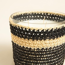 Boho Black&white Tığ İşi Kokulu Mum 12x13 Cm Siyah 50 x 22