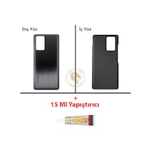 Infinix Note 10 Pro Siyah Uyumlu Arka Kapak + B7000 Yapıştırıcı Arka Cam Batarya Pil Kapağı Diğer
