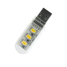 Oto4 3 Ledli Usb Işık Beyaz Renk Yüksek Aydınlarma Gücü