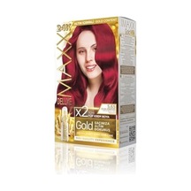Serisi 24k Altın Parçacıklı Serum İle 1 Kutu 2 X 50 Ml Ve Geliştiriciler Saç Boyası Çilek Kırmızısı 5.65